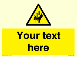 Custom warning hand crushing between press brake tool